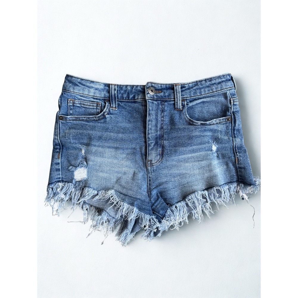 Regeneration Festival Distressed Jean Shorts Size 7/28 High Rise Frayed Hem